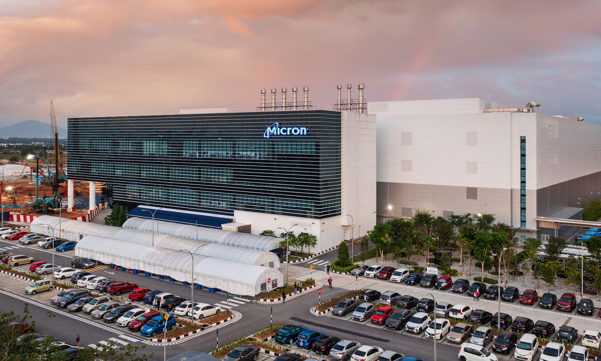 Micron semiconductor facility and surrounding car park