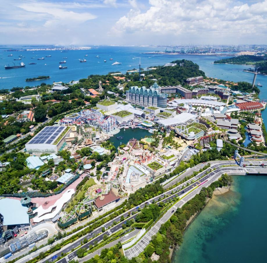 Aerial view of Sentosa Island, Singapore