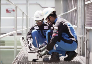 Stolz Engineering technicians carrying out cooling tower parts replacement